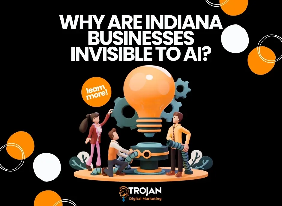 Illustrated question about Indiana business visibility in AI search