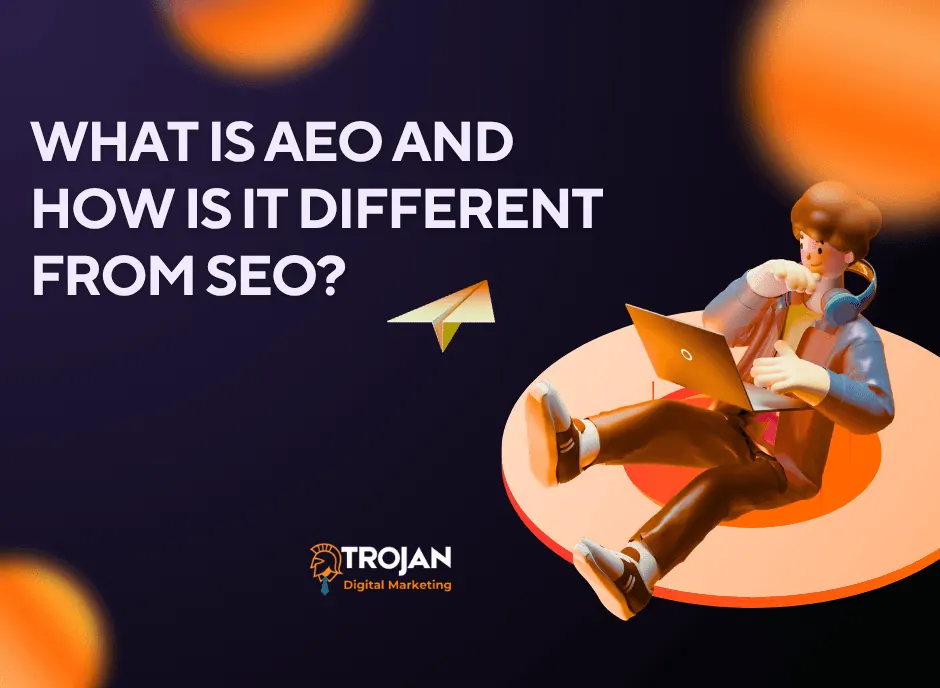 Illustration comparing AEO and SEO