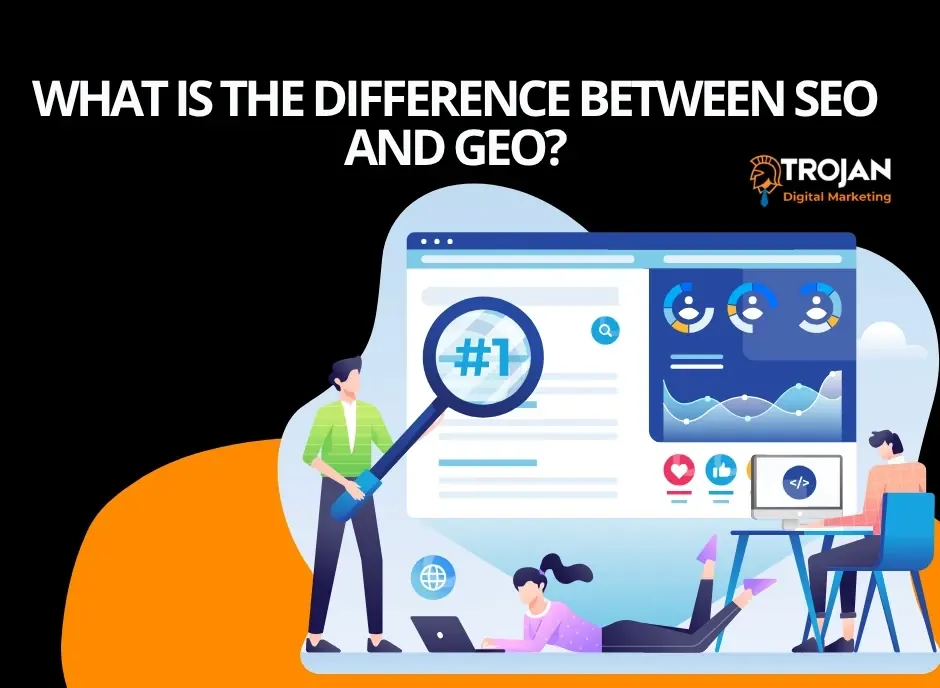 Illustration comparing SEO and GEO